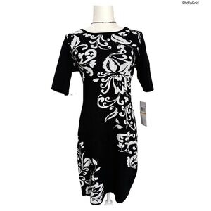 Nina Leonard Floral Knit Dress